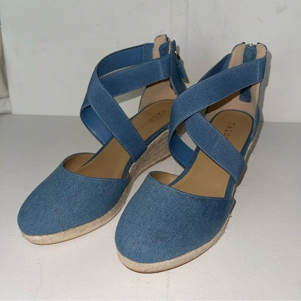 Talbots‎ LYNDSAY D'ORSAY ESPADRILLE WEDGES - DENIM